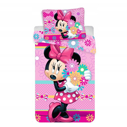 Pościel 140x200 Myszka Mini Minnie Mouse różowa poszewka