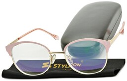 Stylion Damskie kocie okulary zerówki z antyrefleksem ST318C
