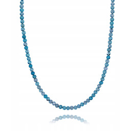 Naszyjnik Choker Naturalne AKWAMARYNY Faset 4,0mm Srebrne Zapięcie
