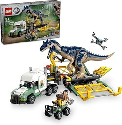 LEGO Jurassic World Dinomisje: ciężarówka do transportu allozaura,