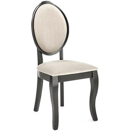 Elior Czarne bankietowe ludwikowskie krzesło medalion F9-L64