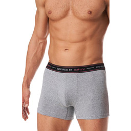 Gładkie bokserki męskie z widoczną gumką z napisem