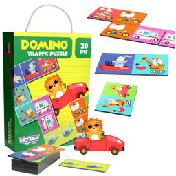 Gra Edukacyjna Transport Zwierzęta puzzle Domino Montessori