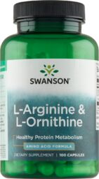 Swanson L-Arginine & L-Ornithine, L-arginina 500 mg