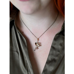 Wisiorek srebrny - Smok wawelski brązowy