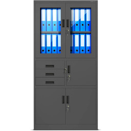 Szafa metalowa Filip z sejfem: antracytowa 90x185 cm,