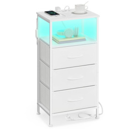SONGMICS BELLAH LGS303WH03 stolik nocny, 2 szuflady, 30