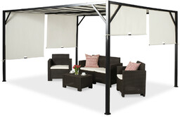 Pergola tarasowa metalowa Santorini 3 x 4m kremowa
