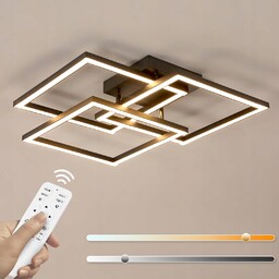 Lampa Sufitowa Led Żyrandol Czarny Kwadratowy Nowoczesny