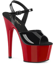 Pleaser Adore-709 Blk Pat/Red
