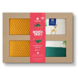 TEXPOL Zestaw Świąteczny: Bambusowy kocyk 80x100cm MIÓD +