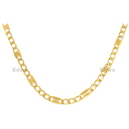 Łańcuszek złoty Figaro pr.585, dmuchane złoto 50 cm