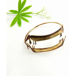 Jamniki dwa brązowe - bransoletka srebrna