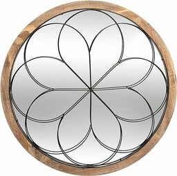 Lustro Rosace - metal i drewno D64 cm