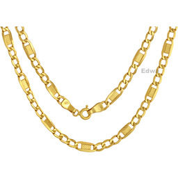 Łańcuszek złoty, Figaro z wzorem, dmuchane złoto pr.585