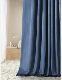 ZASŁONA WELUROWA BIANCA - GRANATOWA 140x280 SREBRNA PRZELOTKA