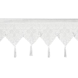 Eurofirany Zazdrostka 30x150 Martha biała z ażurowym kwiatowym