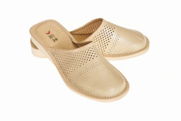 Kapcie damskie do domu skórzane wsuwane Wójciak