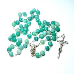 Różaniec do Pierwszej Komunii - kamień naturalny agat