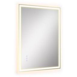 Lustro łazienkowe SONGMICS z oświetleniem LED, białe, 70,7