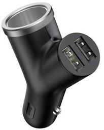 Baseus samochodowa 2XUSB-A 3.4A + gniazdo zapalniczki 40W,