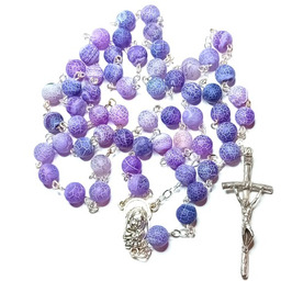 Różaniec do Pierwszej Komunii - kamień naturalny agat