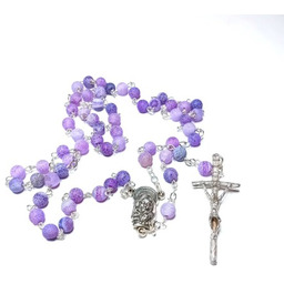 Różaniec do Pierwszej Komunii - kamień naturalny agat