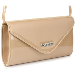Lakierowana kopertówka beżowa BELTIMORE M78