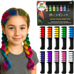 ZMYWALNA KREDA do FARBOWANIA włosów BEZPIECZNE GRZEBIENIE 10