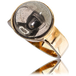 Złoty Piryt Wyjątkowy Pierścionek Złote Srebro