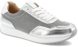 S.Barski Srebrne Sneakersy Eleganckie Obuwie Damskie