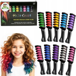 10 sztuk ZMYWALNA KREDA do FARBOWANIA włosów GRZEBIENIE