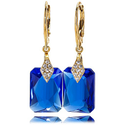 Wyjątkowe Kolczyki Kryształy Crystal Classic Majestic Blue Złote