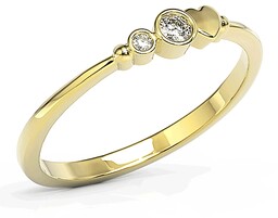 Pierścionek z żółtego złota z cyrkoniami Swarovski BP-6807Z-C