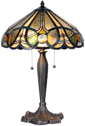 Clayre&Eef Lampa stołowa tiffany 5299, multikolor, salon /