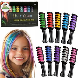 Zmywalna KREDA do Farbowania WŁOSÓW dla Dzieci 10