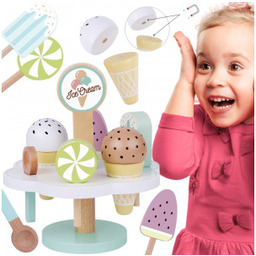 Zabawka Tooky Drewniane Lody Magnetyczne na Stojaku