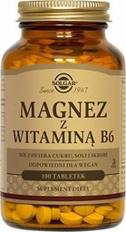 Solgar Magnez z Witaminą B6 100 Tabletek