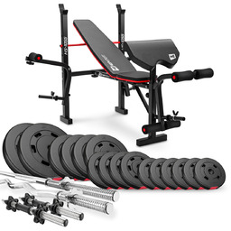 Hop-Sport, Zestaw kulturystyczny z ławką, Premium HS-1055, 75