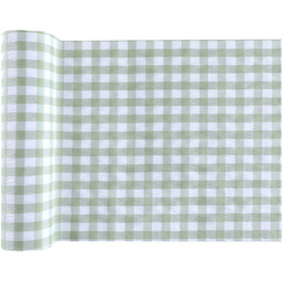 Dekoracja bieżnik na stół zielony w kratkę -
