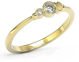 Pierścionek z żółtego złota z cyrkoniami Swarovski BP-6811Z-C