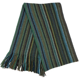 Ciepły szal wełniany w tonacji zieleni SW-021