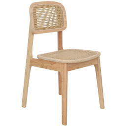 Krzesło Savio light z litego drewna kauczukowego, rattan