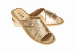 Skórzane Kapcie damskie po domu wsuwane Wójciak