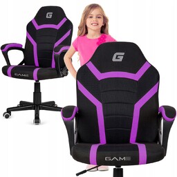 Fotel obrotowy wentylowany gamingowy krzesło do biurka fioletowe