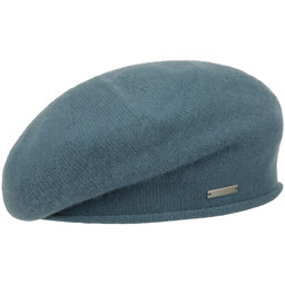 Beret Baskijski z Kaszmirem Lasuna by Seeberger, petrolowy,