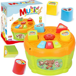 Muzyczny Garnuszek Na Klocuszek Sorter Bębenek Kształty