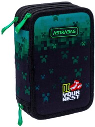 Piórnik z wyposażeniem trzykomorowy dla chłopca BackUp game