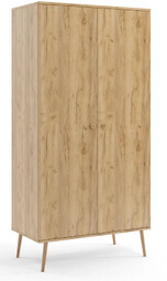 Edinos Wysoka szafa na nóżkach z drążkiem dąb