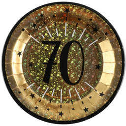 Talerzyki na siedemdziesiąte urodziny Sparkling - 22,5 cm